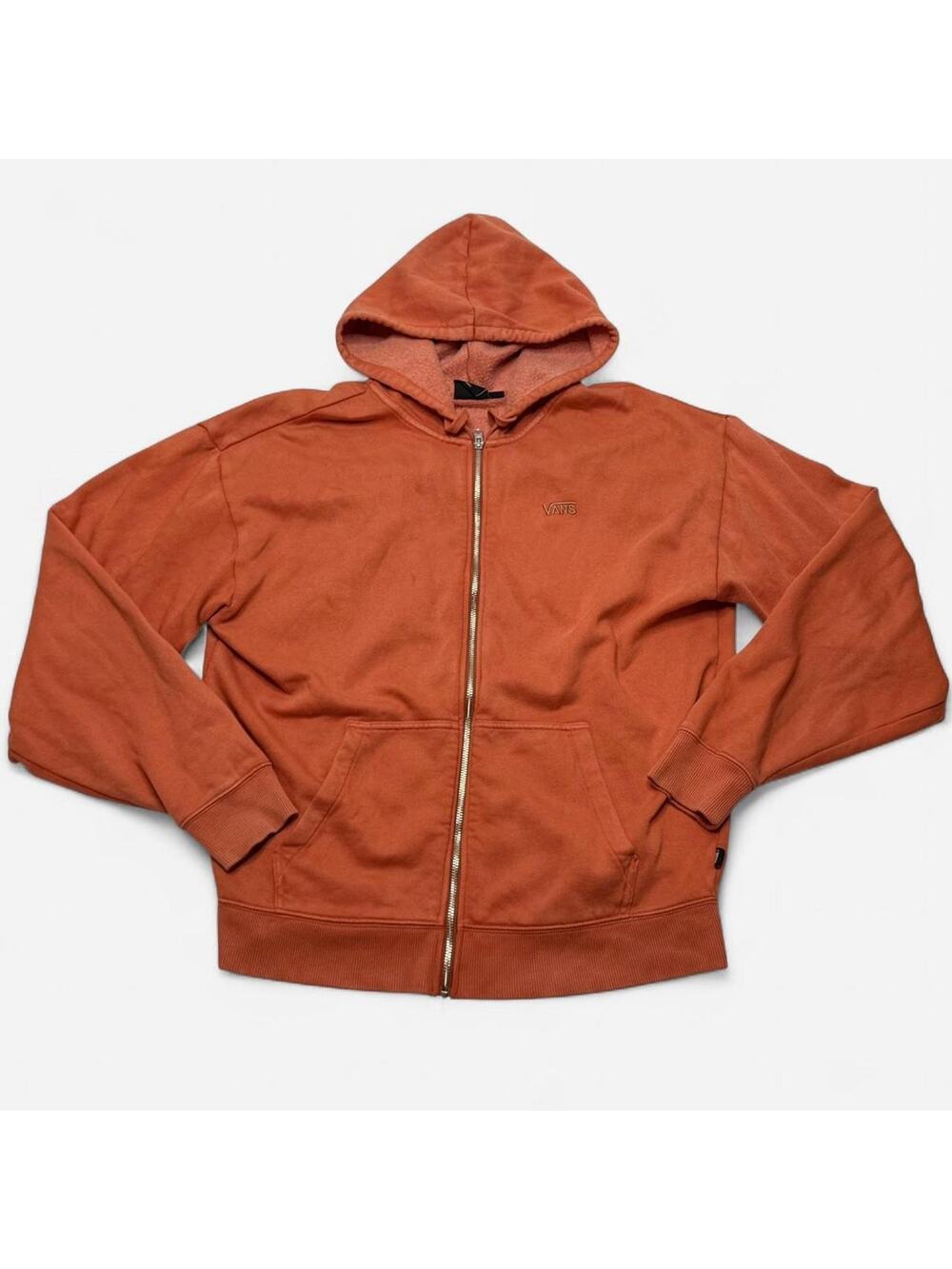 Vans Orange Full Zip Fleece Hoodie Men’s Small